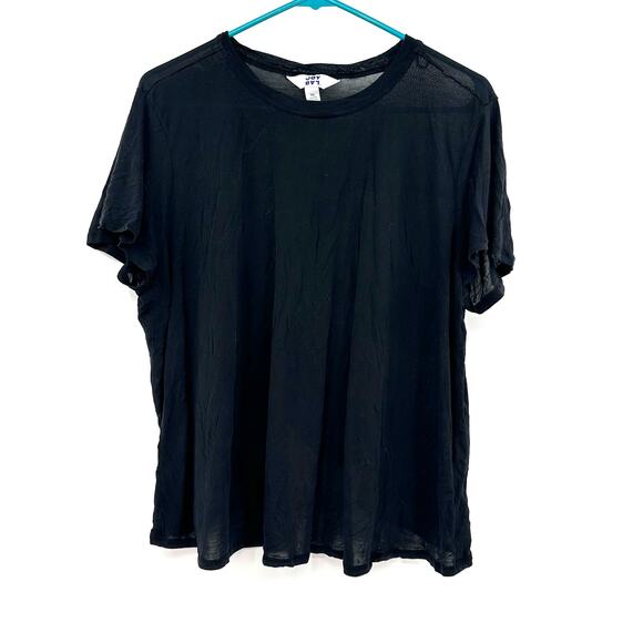 Joy Lab Size XL Shirt Black Short Sleeve Round Neck Vented Back Casual‎ Summer - Picture 1 of 4